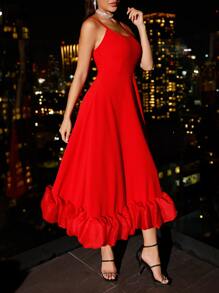 SHEIN BAE Ruffle Hem Cami Dress