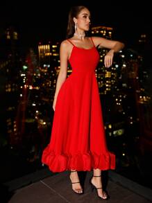 SHEIN BAE Ruffle Hem Cami Dress