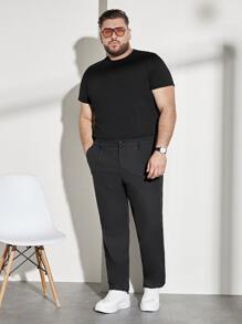 EASEVO Men Slant Pocket Carrot Trousers - Black - View 2