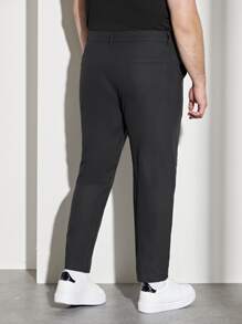 EASEVO Men Slant Pocket Carrot Trousers - Black - View 3