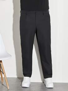 EASEVO Men Slant Pocket Carrot Trousers - Black - View 4