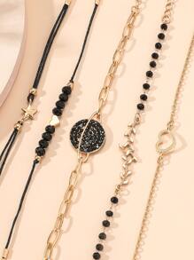 5pcs Heart & Star Decor Bracelet - Multicolor - View 2