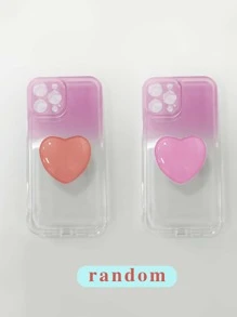 Ombre Clear Phone Case With Heart Shaped Stand-out Phone Grip
