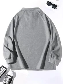 Manfinity Hypemode Hombres Sudadera con diseño de parche de manga raglán