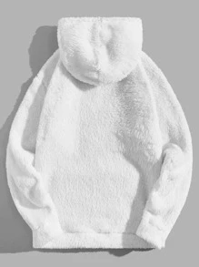 Manfinity VCAY Áo nỉ Nam Dây kéo Đắp vá Túi Lá thư Giải trí - trắng - Xem 2