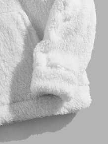 Manfinity VCAY Áo nỉ Nam Dây kéo Đắp vá Túi Lá thư Giải trí - trắng - Xem 4