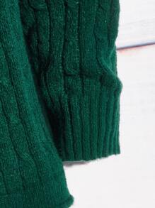 Manfinity RebelGame Men Solid Cable Knit Jumper - Dark Green - View 4