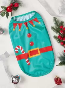 PETSIN Ông già Noel Cây mía In Thú cưng Áo vest - màu xanh lá - Xem 1