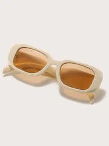1pc Women's Plastic Bohemian Style Square Fashion Glasses, Fashion Outdoor Travel Accessory For Summer Beach Vacation,Outdoor,Travel