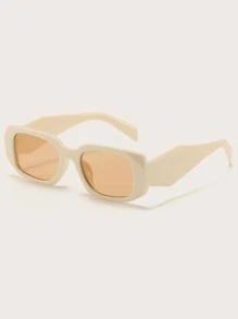 1pc Women's Plastic Bohemian Style Square Fashion Glasses, Fashion Outdoor Travel Accessory For Summer Beach Vacation,Outdoor,Travel