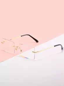 แว่นตาไร้ขอบพร้อมเลนส์ทรงสี่เหลี่ยม - โปร่งใส - ดู 2