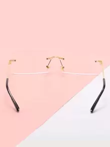 แว่นตาไร้ขอบพร้อมเลนส์ทรงสี่เหลี่ยม - โปร่งใส - ดู 3