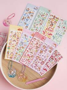 1 pièce Autocollant à motif dessin animé aléatoire - Multicolore - Voir 2