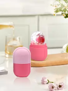 قالب مكعبات الثلج بلونين عشوائيين وقالب ثلج صغير من السيليكون ومكعب ثلج للوجه متعدد الوظائف وقالب وجه ثلج لبشرة مشرقة