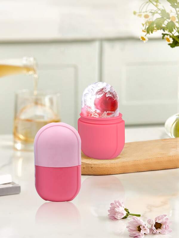 قالب مكعبات الثلج بلونين عشوائيين وقالب ثلج صغير من السيليكون ومكعب ثلج للوجه متعدد الوظائف وقالب وجه ثلج لبشرة مشرقة