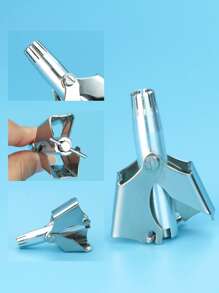 1pc Stainless Steel Nose Hair Trimmer - Silver - View 7