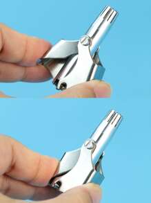 1pc Stainless Steel Nose Hair Trimmer - Silver - View 5