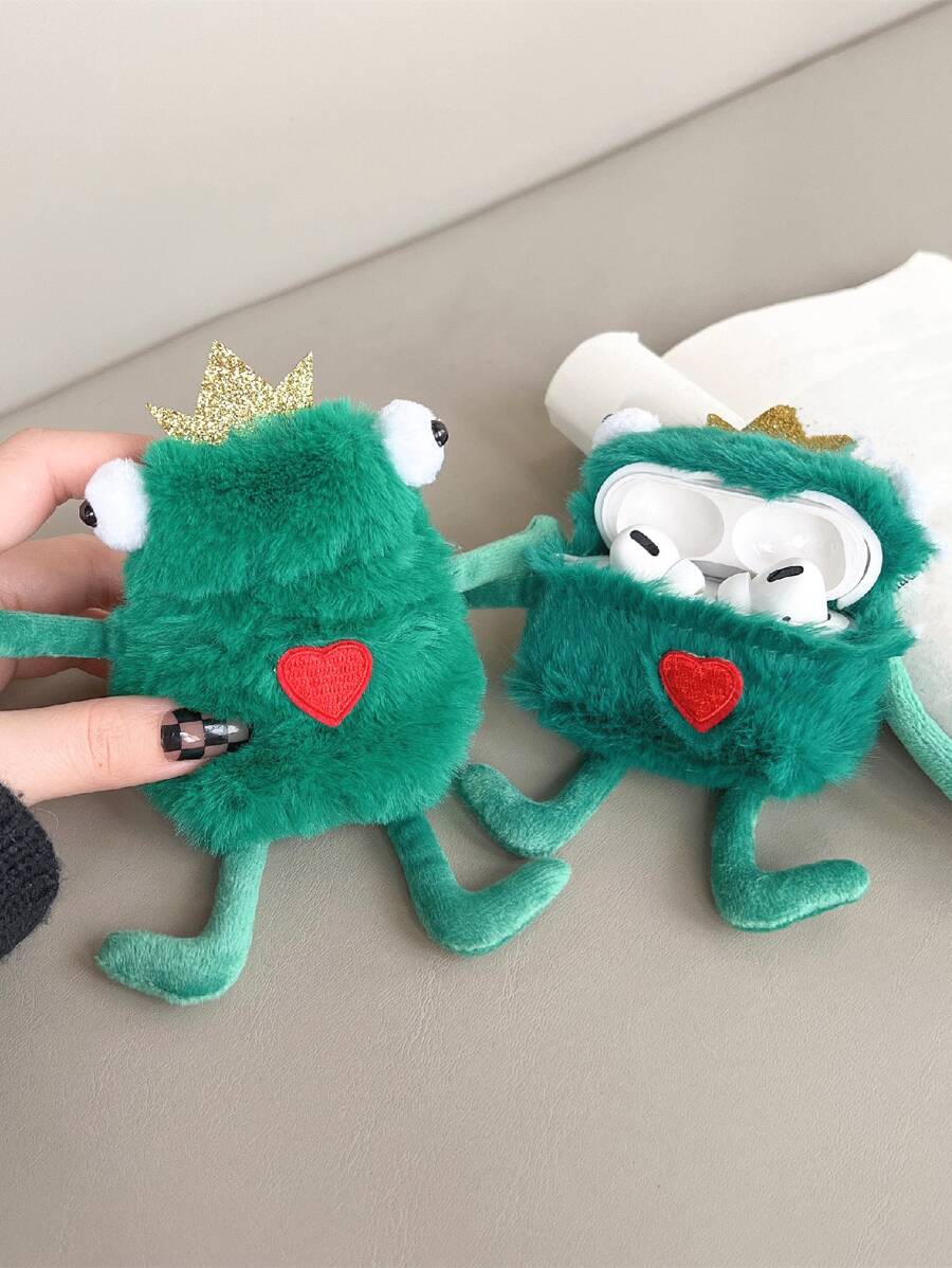 卡通可愛青蛙毛絨耳機保護套 - 彩色 - 查看 1