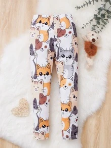 Toddler Girl Leggings Hoạt hình Tất cả trên in Giải trí - Nhiều màu - Xem 2