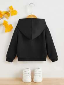 SHEIN 男婴耳机印花卫衣 - 黑色 - 查看 2