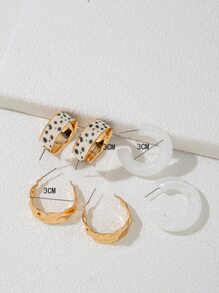 3對開口耳環 - 彩色 - 查看 4