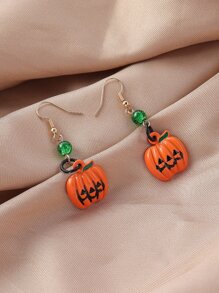 Halloween Pumpkin Decor Drop Earrings - Multicolor - View 1