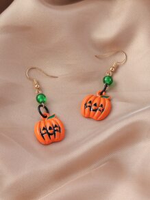 Halloween Pumpkin Decor Drop Earrings - Multicolor - View 2