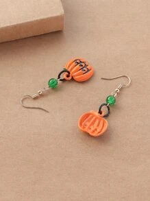 Halloween Pumpkin Decor Drop Earrings - Multicolor - View 4
