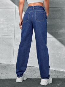 Colourblock Raw Trim Jeans - Multicolor - View 2