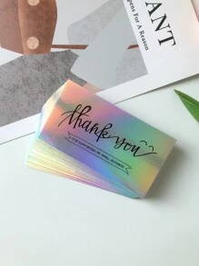 50pcs Slogan Graphic Thank You Card - Multicolor - View 1