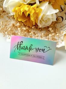 50pcs Slogan Graphic Thank You Card - Multicolor - View 4
