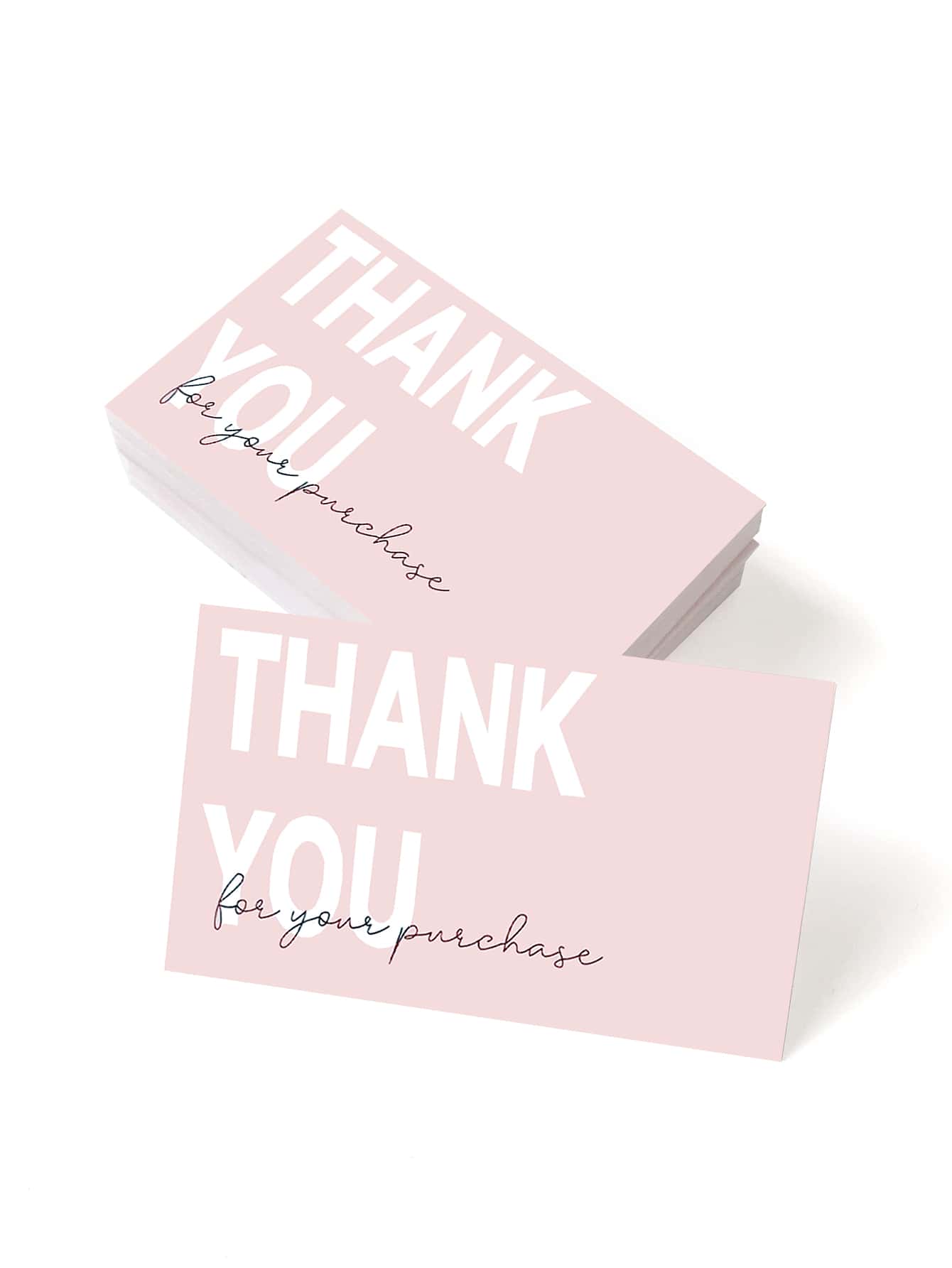 50pcs Slogan Graphic Thank You Card - Pink - View 1
