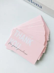 50pcs Slogan Graphic Thank You Card - Pink - View 4