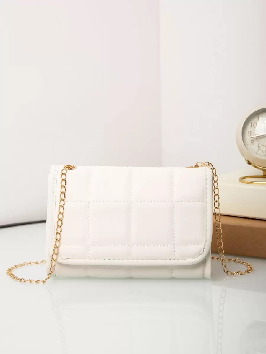 Ligero, casual de negocios, acolchado, cadena con solapa, bolso cuadrado, bolso, vacaciones para dama, para niñas adolescentes, para adolescentes Lindo, adorable, kawaii para niñas adolescentes Mujeres estudiantes universitarias, novatos y trabajadores administrativos Perfecto para oficina, universidad, trabajo, negocios, desplazamientos,Aire libre, Viajes, Salidas