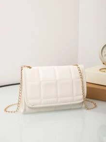 Ligero, casual de negocios, acolchado, cadena con solapa, bolso cuadrado, bolso, vacaciones para dama, para niñas adolescentes, para adolescentes Lindo, adorable, kawaii para niñas adolescentes Mujeres estudiantes universitarias, novatos y trabajadores administrativos Perfecto para oficina, universidad, trabajo, negocios, desplazamientos,Aire libre, Viajes, Salidas