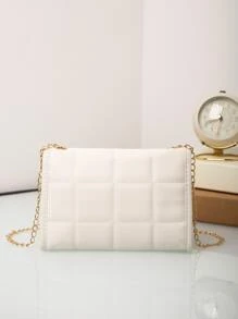 Ligero, casual de negocios, acolchado, cadena con solapa, bolso cuadrado, bolso, vacaciones para dama, para niñas adolescentes, para adolescentes Lindo, adorable, kawaii para niñas adolescentes Mujeres estudiantes universitarias, novatos y trabajadores administrativos Perfecto para oficina, universidad, trabajo, negocios, desplazamientos,Aire libre, Viajes, Salidas