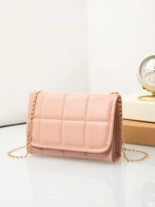 Quilted Flap Chain Square Bag