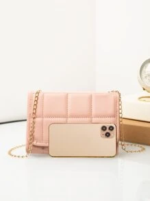 Quilted Flap Chain Square Bag