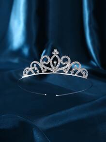 Rhinestone Decor Bridal Headband Party Halloween - Silver - View 1