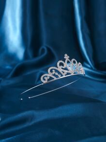 Rhinestone Decor Bridal Headband Party Halloween - Silver - View 3