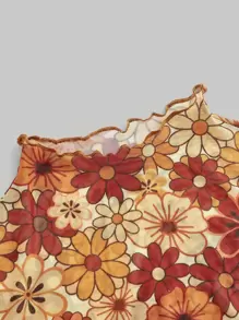 SHEIN MOD Áo nữ Xù nhỏ Hoa Tất cả trên in Boho - Nhiều màu - Xem 5