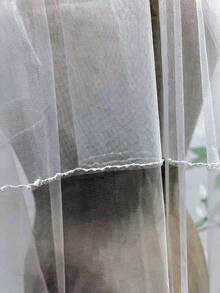 Solid Layered Bridal Veil - White - View 4