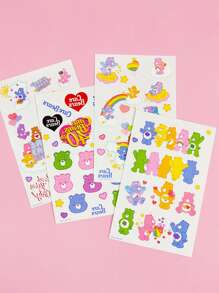 SHEIN X Care Bears 4sheets Cartoon Graphic Tattoo Sticker - Multicolor - View 3