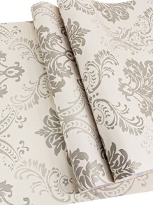 1pc Royal Floral Pattern Wall Sticker, Nordic Style PVC Waterproof Wall Paper For Home Decor,Renovation Stickers Peel Wall Panels,Wall Paper, Wallpapers,Spring Decoration Items Refresh Your Home,Rama Decoration Stickers - Multicolor - View 5