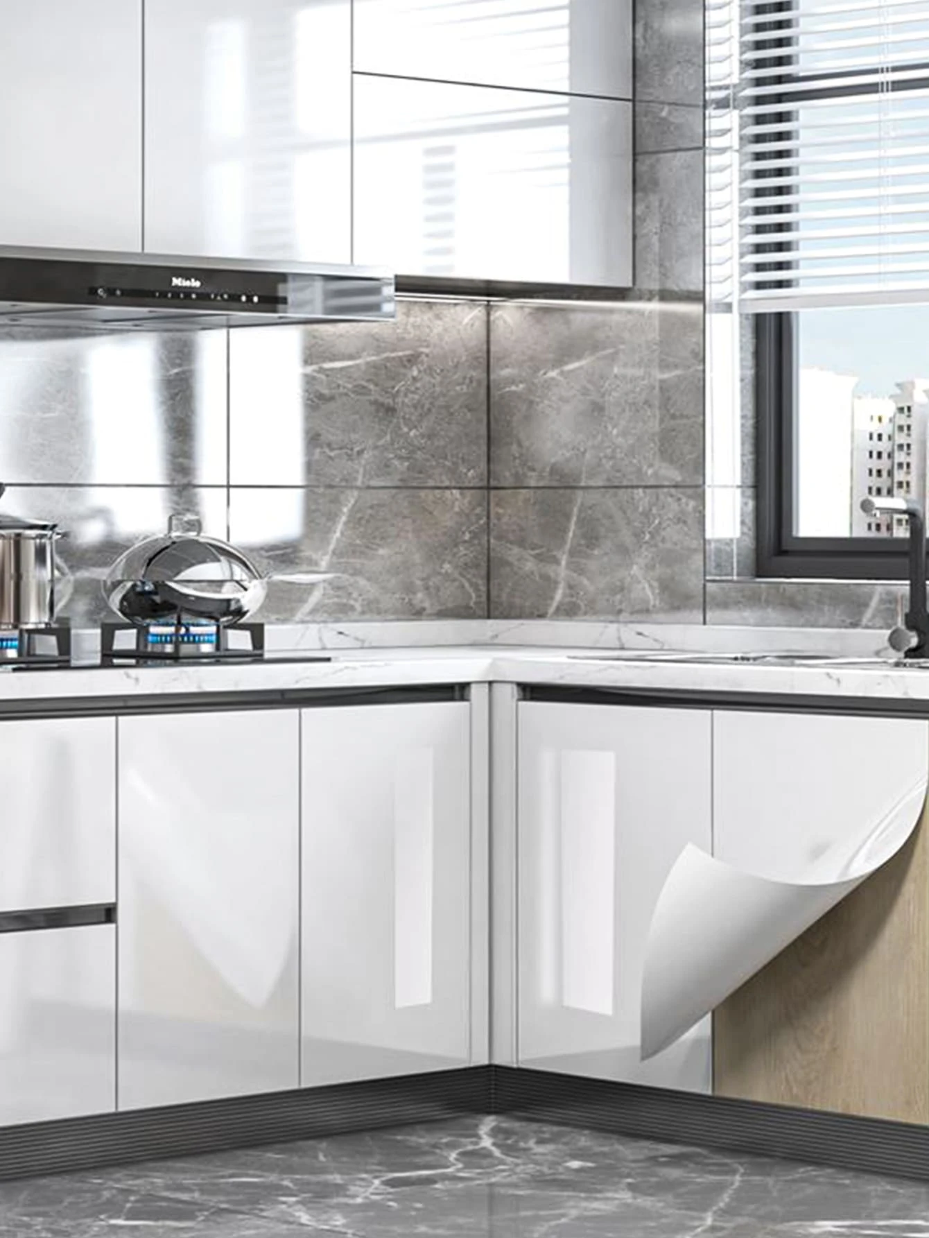 1 tờ giấy dán tường trơn, giấy dán tường PVC chống thấm nước hiện đại cho nhà bếp, nhà ở, miếng dán cải tạo, tấm ốp tường bong tróc, giấy dán tường, giấy dán tường, vật dụng trang trí mùa xuân làm mới ngôi nhà của bạn, miếng dán trang trí Rama - trắng - Xem 1