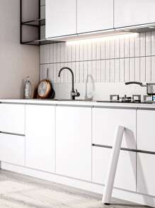 1 tờ giấy dán tường trơn, giấy dán tường PVC chống thấm nước hiện đại cho nhà bếp, nhà ở, miếng dán cải tạo, tấm ốp tường bong tróc, giấy dán tường, giấy dán tường, vật dụng trang trí mùa xuân làm mới ngôi nhà của bạn, miếng dán trang trí Rama - trắng - Xem 4