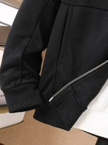 Boys Zip Up Hooded Jacket - Black - View 4