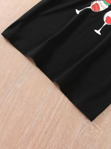 SHEIN Unity Christmas Print Tee - Black - View 6
