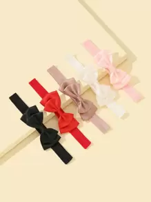 5 件/6 件/7 件金色缎面蝴蝶结头带，隐形接缝，适用于婚礼和派对、婴儿 - 彩色 - 查看 3