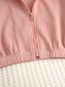 SHEIN 女孩落肩袖連帽衫和背心和喇叭下擺開叉長褲 - 粉色 - 查看 3